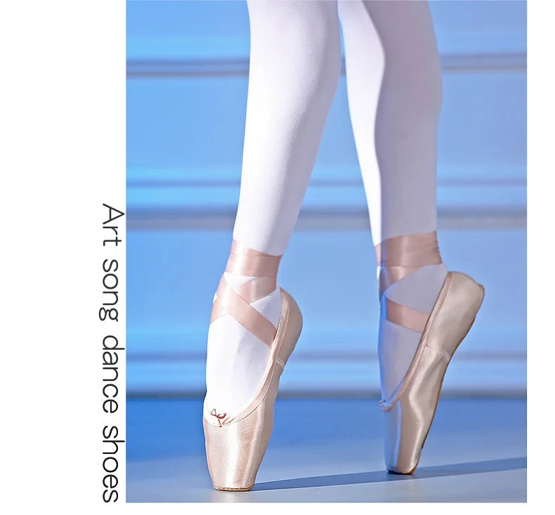 Femmes chaussures de danse de Ballet enfant et adulte chaussures de Pointe de Ballet professionnel avec rubans chaussures femme Zapatos Mujer baskets filles