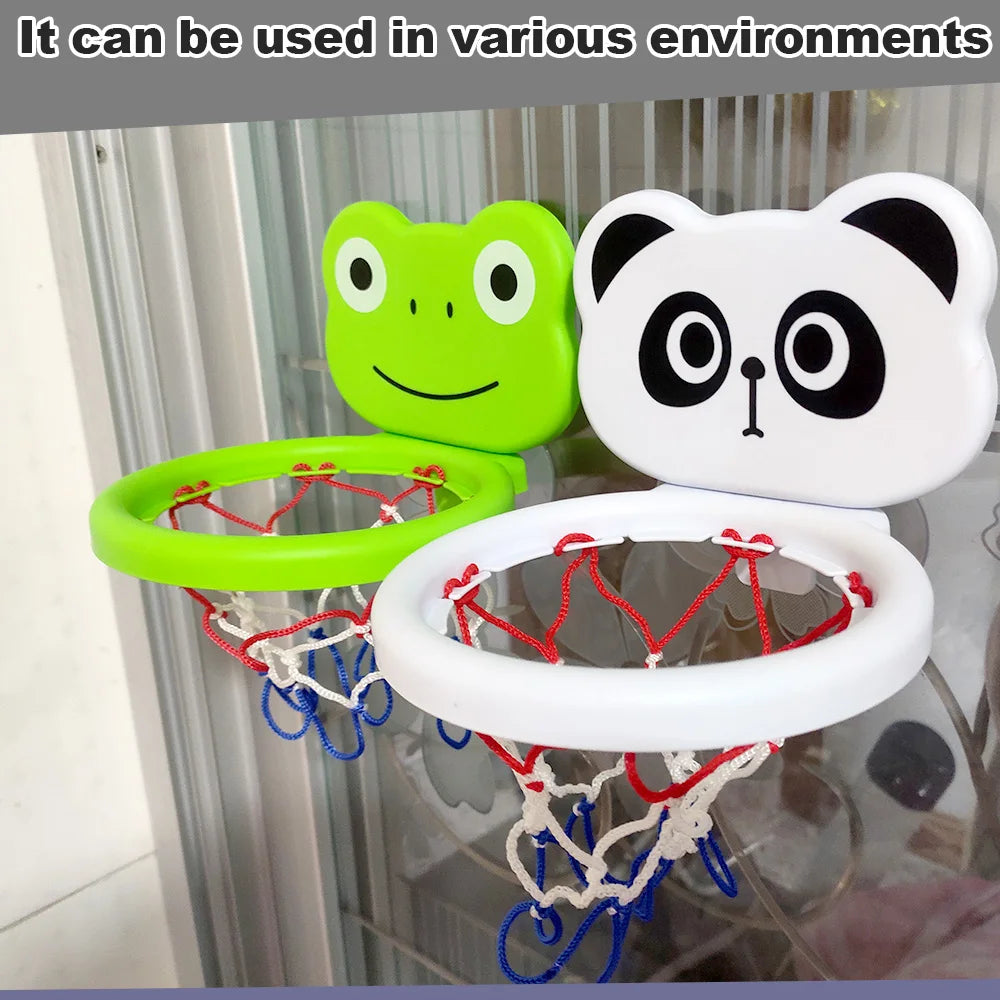 Cadre de basket-ball d'intérieur sur le thème des animaux pour tout-petits, ensemble de jouets de bain pour enfants avec 3 balles en plastique, jeu amusant interactif pour bébés Parents et enfants