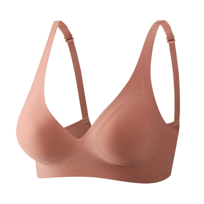 FINETOO-Soutien-gorge souple sans fil pour femmes, soutiens-gorge en V profond, Bralette sexy, Soutien-gorge rembourré S-XL femme, Sous-vêtements sans couture, Lingerie confortable pour dames