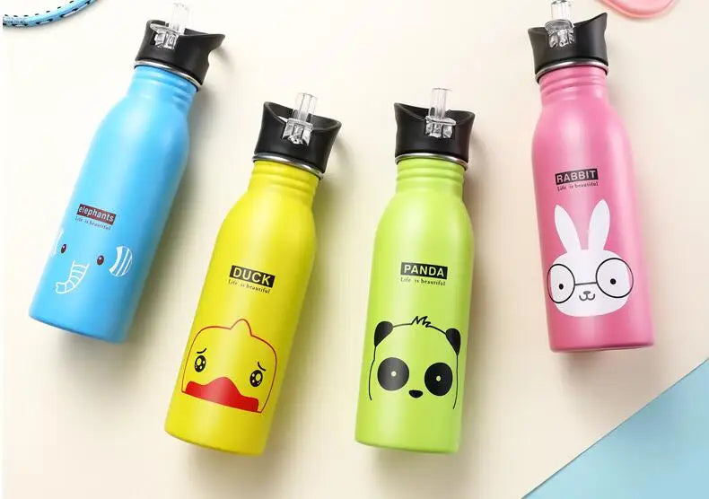 Bouteilles d'eau de sport en acier inoxydable pour enfants, 500ml, Portable, cyclisme en plein air, Camping, vélo, bouilloire