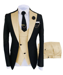 Men's Regular Fit Tuxedo Set, Dipped Jacket, Jacket and Enamel FJD, Popular Clothing, Luxury, Party, Stage, GroomTIME, New, 3 Pieces