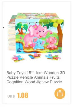 Puzzle en bois de petite taille, jouets Montessori pour bébé, jeu de société 3D, jouets éducatifs, cadeau pour enfants, 9 pièces