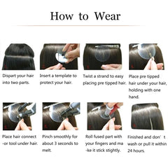 Ugeat U-Tip Human Hair Extensions 1g/s U-Tip Hair for Women 14-24" Pre-Glued Hair Extensions 50g/100g Keratin Tip Hair