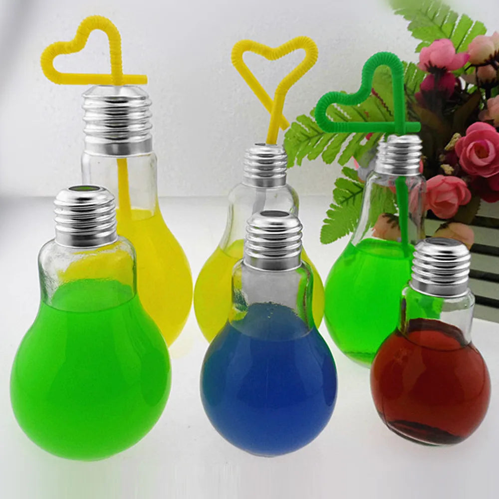 Bouteille d'eau créative d'été, petite gourde mignonne, à la mode, ampoule de jus de lait, anti-fuite, bouteilles portables mignonnes