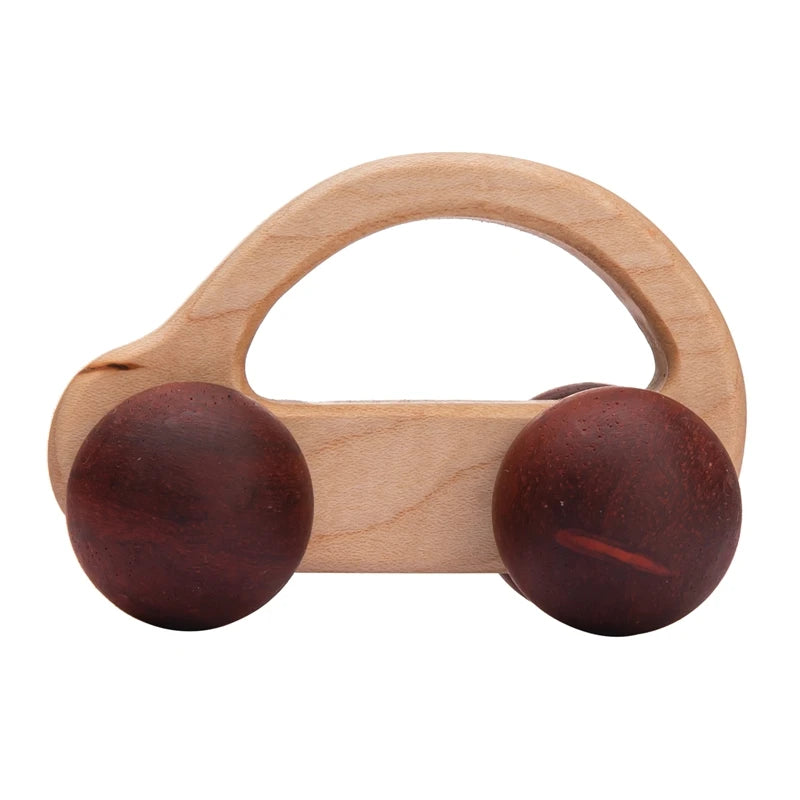 Décennie s de voiture en bois de hêtre pour bébé, jouets de dessin animé, Van dos Montessori, jouets de dentition pour enfants, cadeau d'anniversaire pour nouveau-né