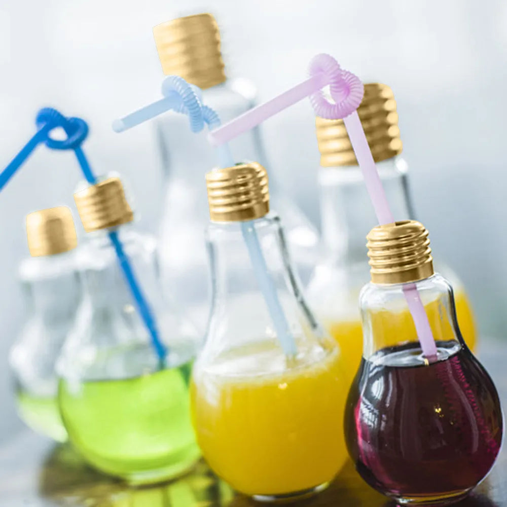 Bouteille d'eau créative d'été, petite gourde mignonne, à la mode, ampoule de jus de lait, anti-fuite, bouteilles portables mignonnes