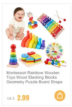 Puzzle en bois de petite taille, jouets Montessori pour bébé, jeu de société 3D, jouets éducatifs, cadeau pour enfants, 9 pièces