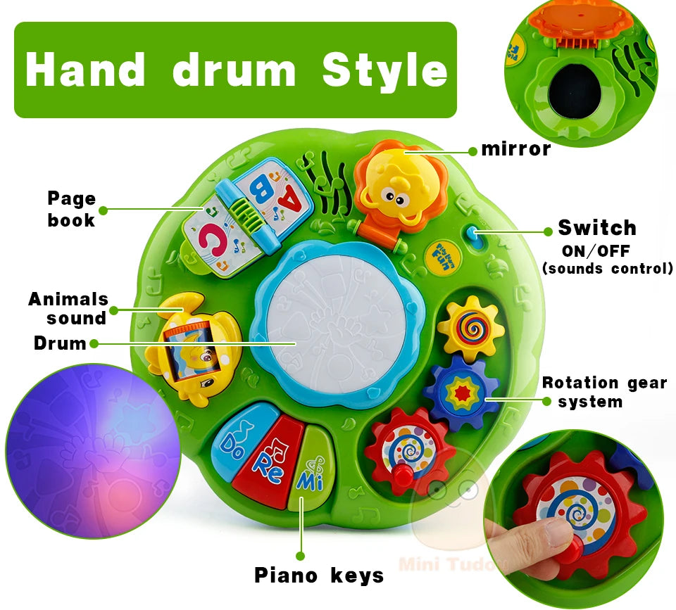 Table musicale jouets pour bébé Machine d'apprentissage jouet éducatif Table d'apprentissage musical jouet Instrument de musique pour enfant en bas âge 6 mois +