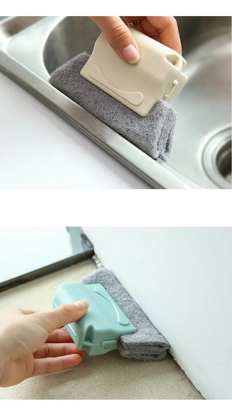 Brosse de nettoyage de rainure, chiffon de fenêtre créatif, brosse de nettoyage de fentes de fenêtre, outil de nettoyage de fentes de fenêtre