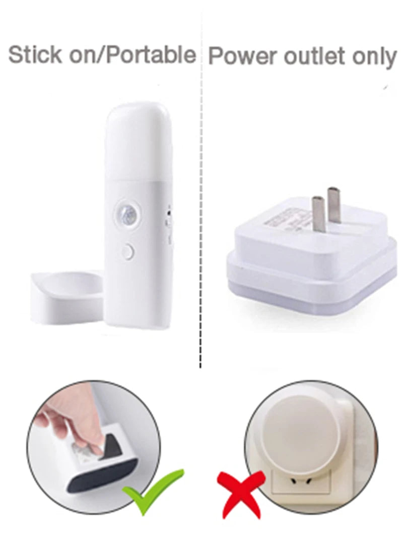 Veilleuse d'intérieur avec détecteur de mouvement, lumière LED à intensité variable rechargeable par USB, lampe de nuit portable activée par le mouvement pour chambre d'enfant