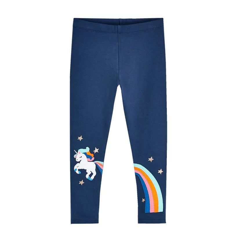 Girls' Leggings 100% Cotton Girl's Pants Girls' Skinny Pants Cartoon Print Pattern Children's Leggings Pants KF083