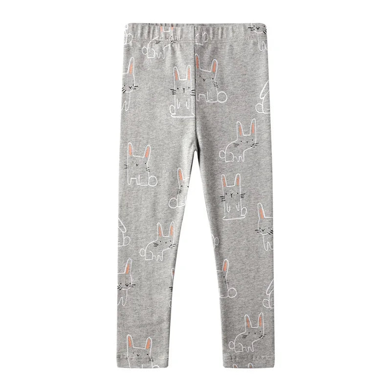 Girls' Leggings 100% Cotton Girl's Pants Girls' Skinny Pants Cartoon Print Pattern Children's Leggings Pants KF083