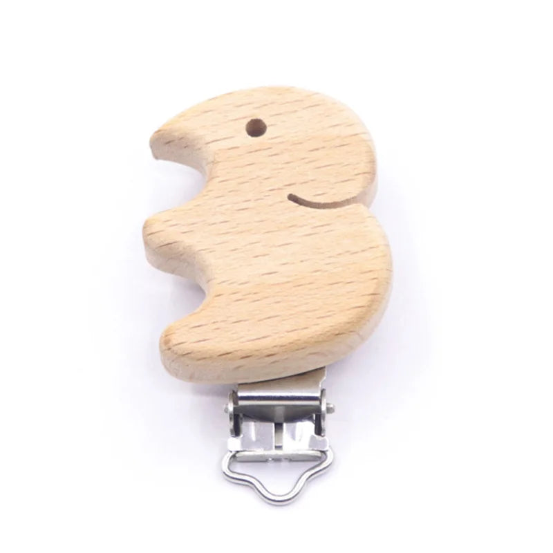 5 pièces/ensembles bébé sucette Clips sans BPA mignon modélisation hêtre attache-sucette bébé bricolage dessin animé Animal bois bûche mamelon chaîne support
