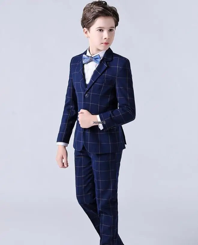 Costume de mariage formel pour garçons, Blazer de smoking pour fête de bal pour enfants, Costume de spectacle Pinao pour la journée des enfants, uniforme scolaire 2-14T