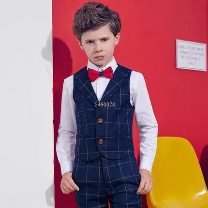 Costume de mariage formel pour garçons, Blazer de smoking pour fête de bal pour enfants, Costume de spectacle Pinao pour la journée des enfants, uniforme scolaire 2-14T