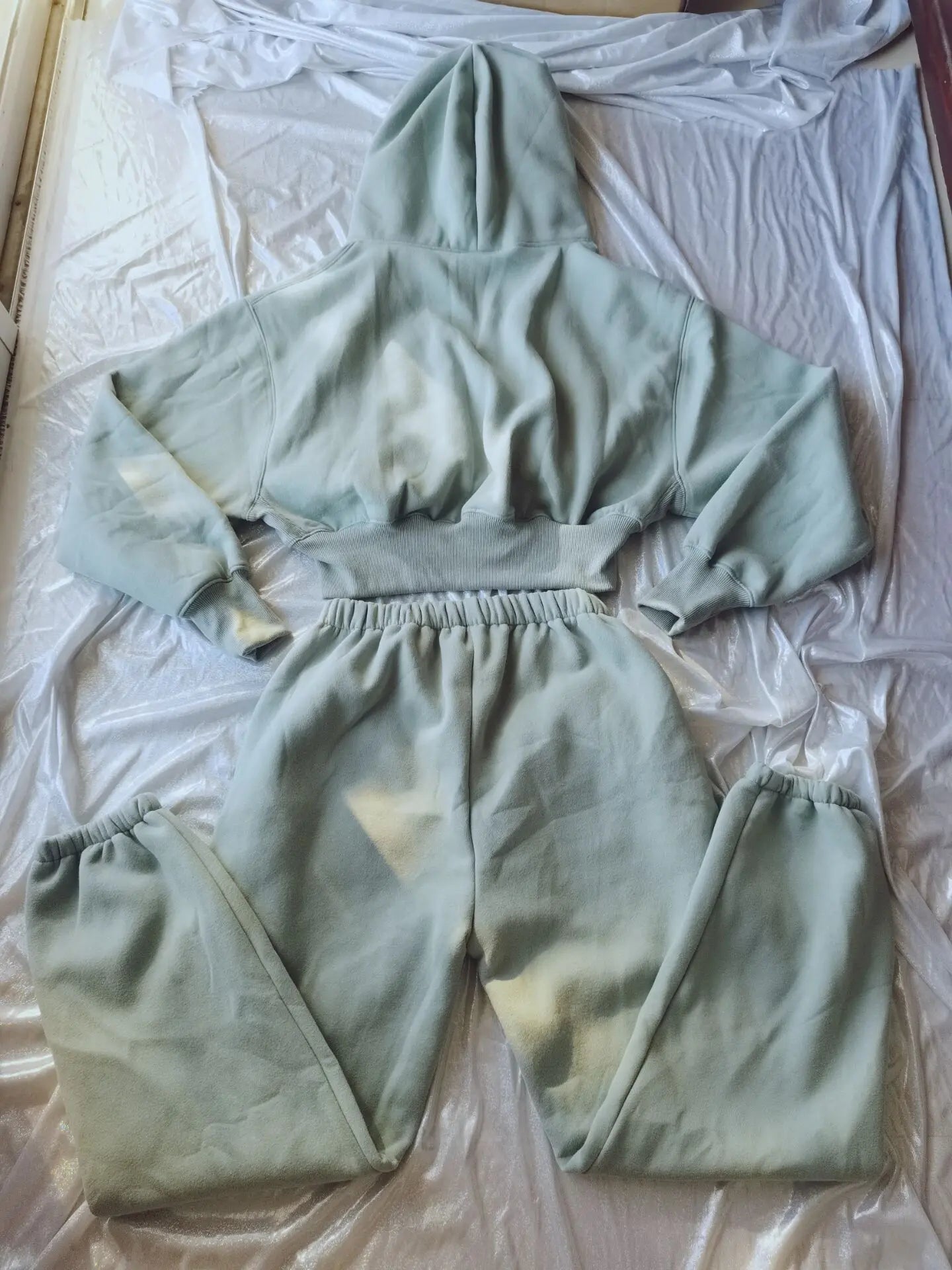 Sweat à capuche Smile avec pantalon de jogging pour femme, ensemble 2 pièces, tenue de sport décontractée, survêtement monochrome, imbibé de sueur, vente en gros, automne et hiver