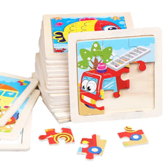 Puzzle en bois de petite taille, jouets Montessori pour bébé, jeu de société 3D, jouets éducatifs, cadeau pour enfants, 9 pièces