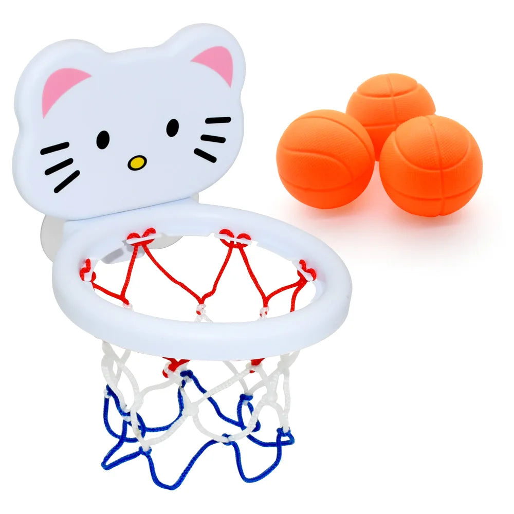 Cadre de basket-ball d'intérieur sur le thème des animaux pour tout-petits, ensemble de jouets de bain pour enfants avec 3 balles en plastique, jeu amusant interactif pour bébés Parents et enfants