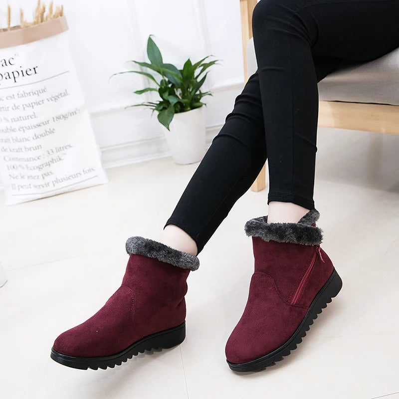 Bottines femme nouvelle mode imperméable à l'eau plate-forme compensée hiver chaud bottes de neige chaussures pour femme
