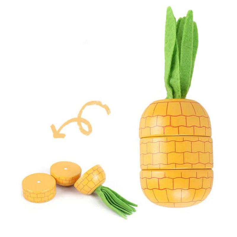 Jouet de Simulation 3D en bois Montessori, coupe magnétique de fruits, banane, citrons, modèle de cuisine, jouets éducatifs précoces, cadeau pour enfants