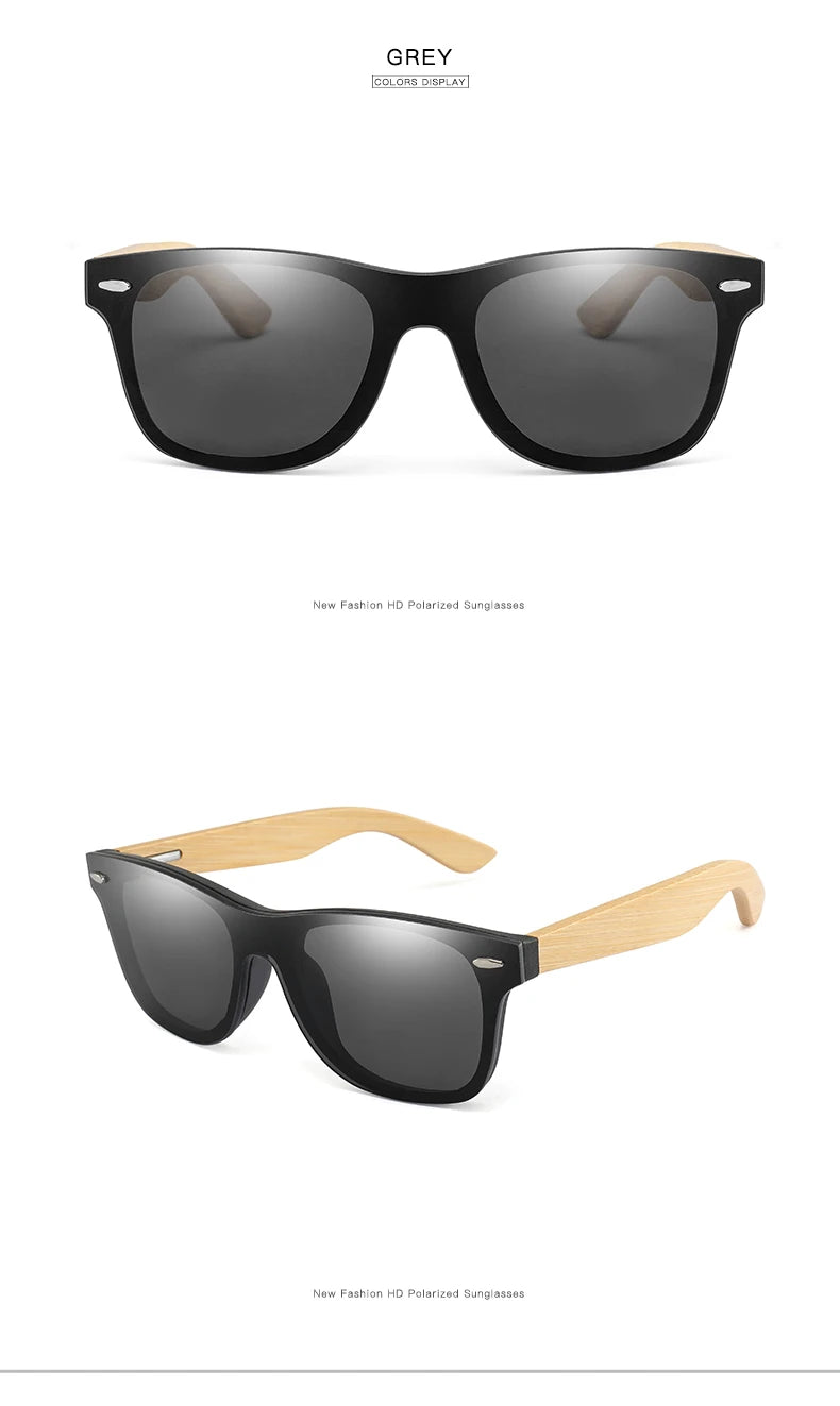 Lunettes De soleil en bois hommes femmes carré bambou femmes pour femmes hommes miroir lunettes De soleil surdimensionné rétro De Sol Masculino à la main