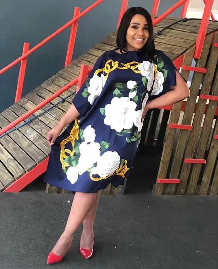 Robe longue imprimée chauve-souris pour femmes, robe élégante, robe de soirée, robe éducative, design de mode, été, automne, 2021