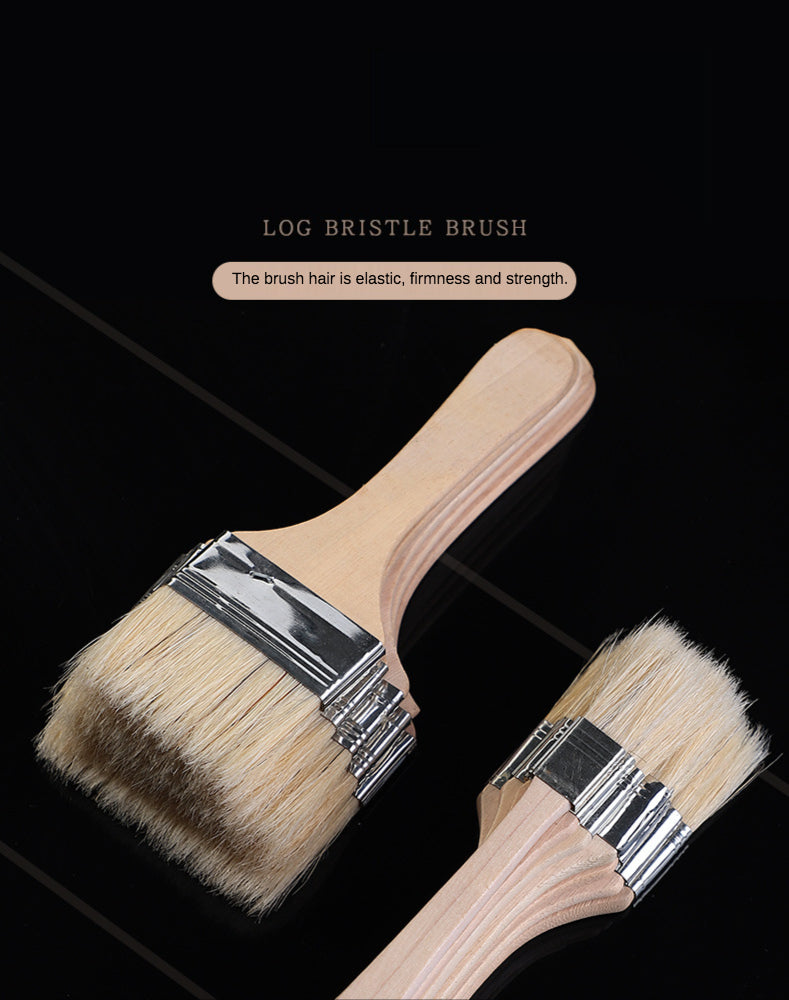 12 pièces/ensemble, pinceau de peinture à l'huile pour aquarelle, brosse d'art en poils de porc, brosse de nettoyage en bois facile à nettoyer, brosse à récurer pour barbecue