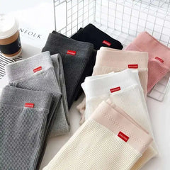 Women's Ribbed Leggings 2025 High Waist Autumn Winter Warm Cotton Leggings Casual Fashion Mesh 2XL Black Pants Sexy Leggings