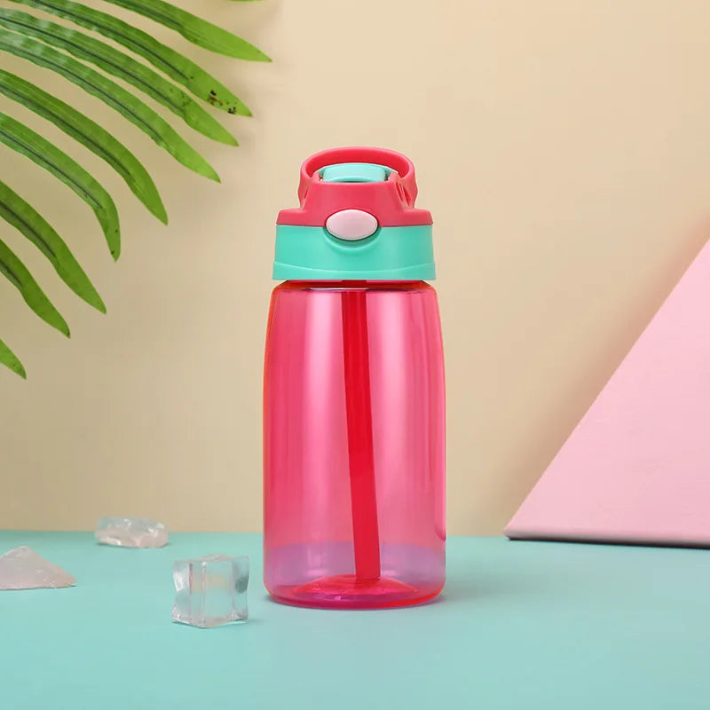Bouteille d'eau portable avec paille pour enfants, tasse de fitness pour filles, voyage, HI Gym Sports, été, eau froide, jus, 480ml