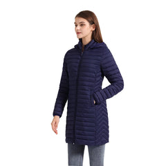 SANTELON hiver femmes ample Long Parka manteau avec capuche amovible femme solide ultraléger Portable chaud rembourré coton vêtements d'extérieur