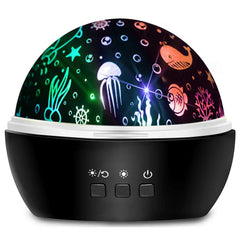 Veilleuse pour enfants 360 °   Projecteur de veilleuse étoilée rotatif pour bébé, projecteur de vagues d'océan pour décoration de chambre d'enfants