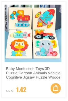Puzzle en bois de petite taille, jouets Montessori pour bébé, jeu de société 3D, jouets éducatifs, cadeau pour enfants, 9 pièces