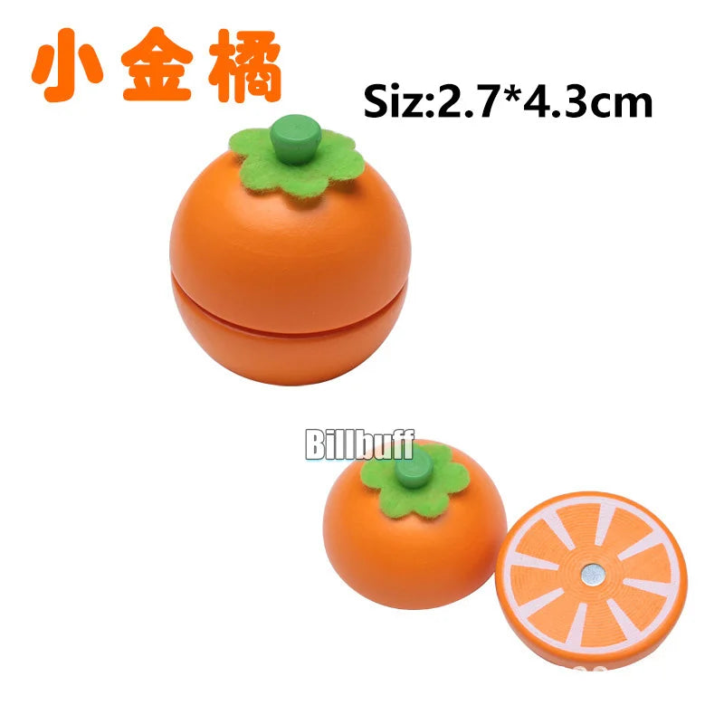Jouet de Simulation 3D en bois Montessori, coupe magnétique de fruits, banane, citrons, modèle de cuisine, jouets éducatifs précoces, cadeau pour enfants