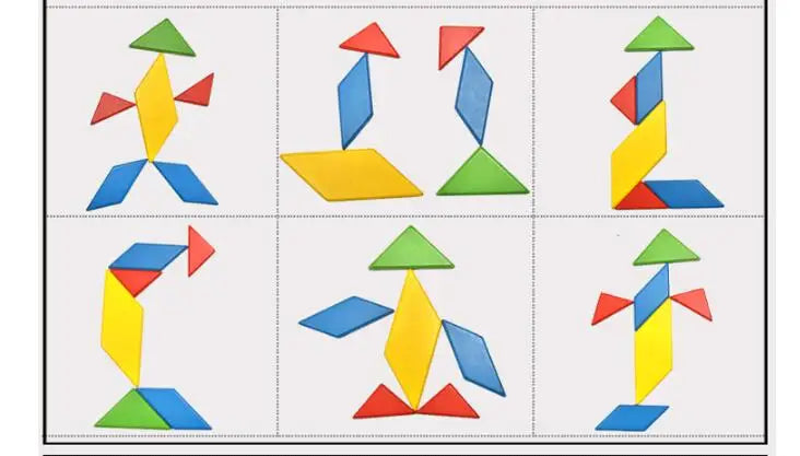 Planche en bois Puzzle enfants éducatif mathématiques Tangram Puzzles jeu jouets pour adultes enfants