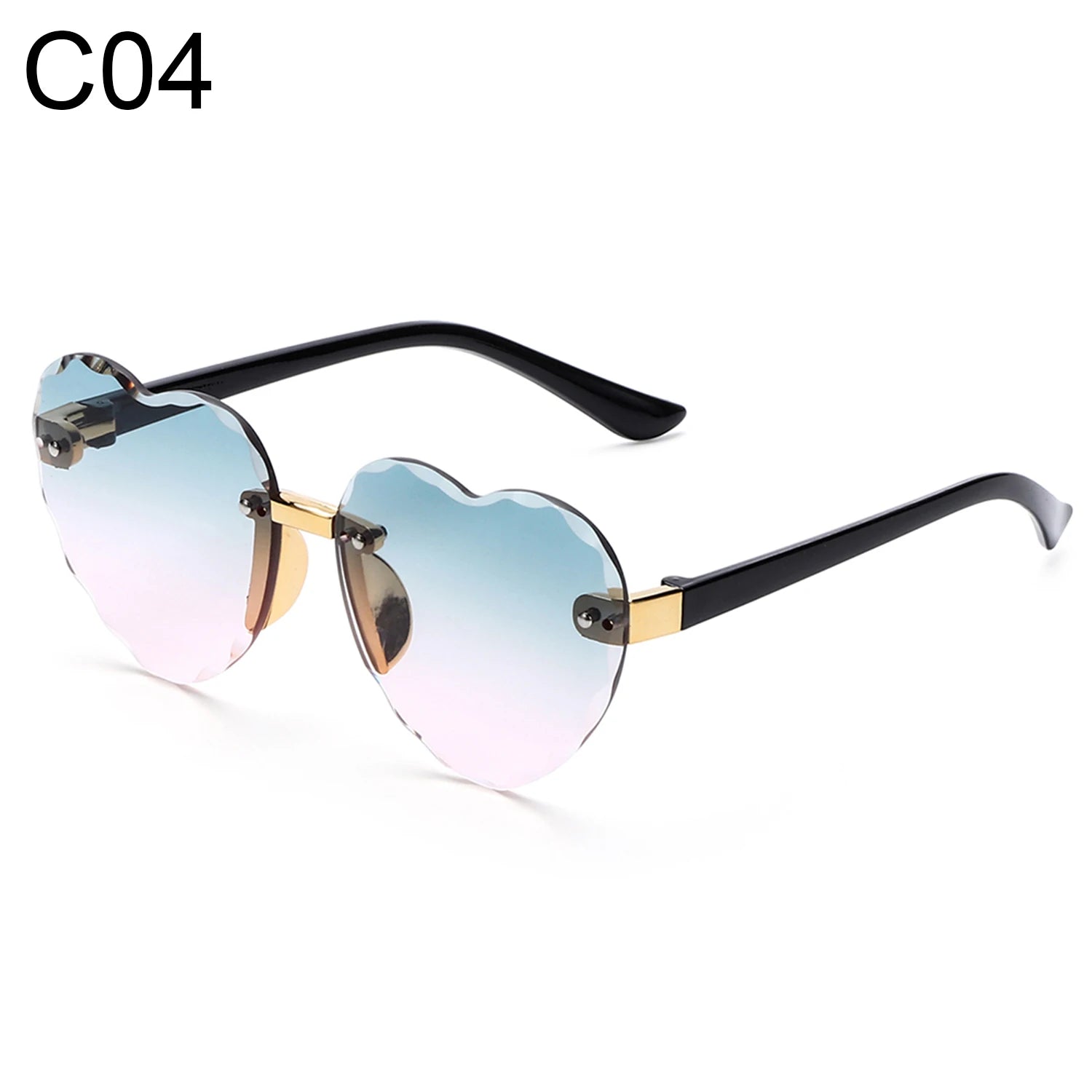Lunettes de soleil en forme de cœur pour enfants, lentilles océArabes, lunettes de soleil pour enfants, protection UV 400, lunettes de fête et de photographie