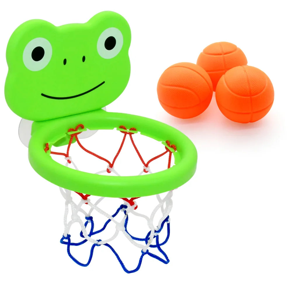 Cadre de basket-ball d'intérieur sur le thème des animaux pour tout-petits, ensemble de jouets de bain pour enfants avec 3 balles en plastique, jeu amusant interactif pour bébés Parents et enfants