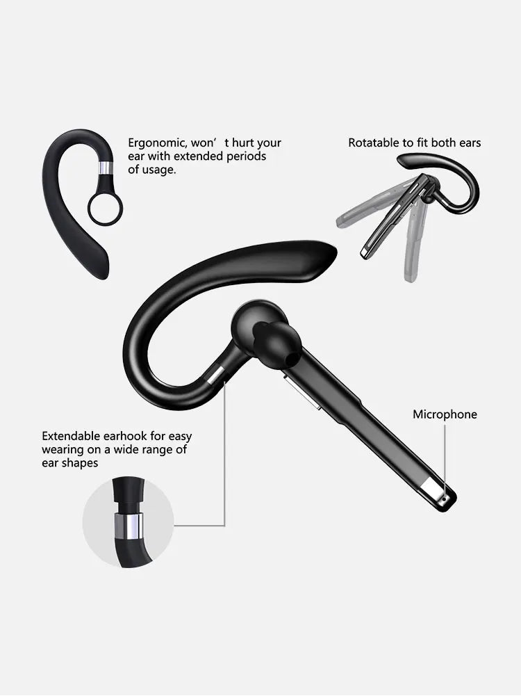 Écouteurs Bluetooth 5.3, stéréo, mains libres, suppression du bruit, casque d'affaires sans fil avec micro HD pour tous les téléphones intelligents