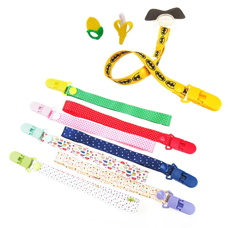 1pc bébé sucette Clips chaîne matériau confortable mignon factice pince titulaire mamelons enfants dessin animé attache-sucette attache-sucette