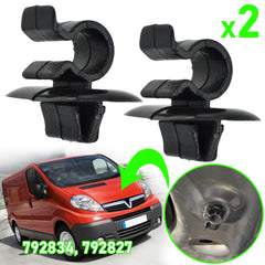 2x Support de tige de capot de voiture, Clip d'hélice, Support à pince 792834   Retenue de fixation pour Vauxhall Opel Vivaro X83 2001 – 2014