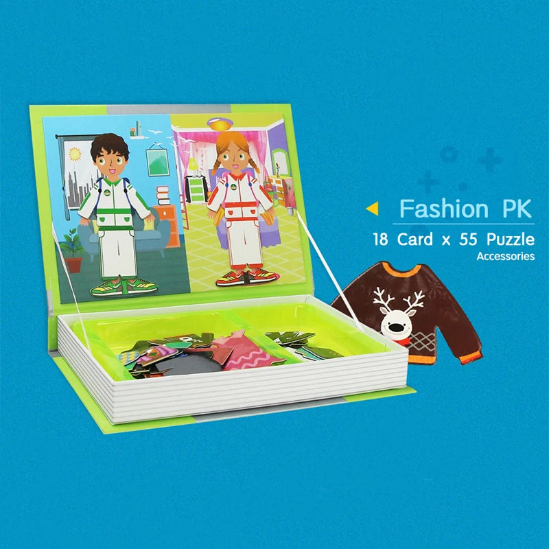 Livre de Puzzle magnétique pour enfants, jouets intelligents 3D, jeux d'entraînement cérébral, jouets éducatifs Montessori, cadeaux pour enfants, jouets de noël