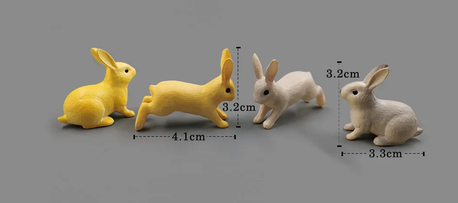Figurine de pâques de noël, lapin blanc, carotte, bricolage, décor de chambre Kawaii, accessoires de décoration de jardin féerique miniatures modernes