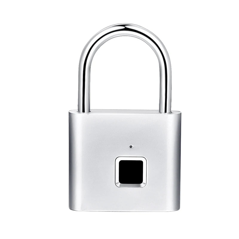 Serrure de porte sans clé aste USB, empreinte digitale, cadenas intelligent, déverrouillage rapide, alliage de zinc, métal, puce d'auto-développement, noir, argent