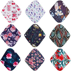 Serviettes hygiéniques réutilisables au charbon de bambou, 10 pièces, doublure de culotte lavable, serviettes menstruelles en coton pour maman et maternité