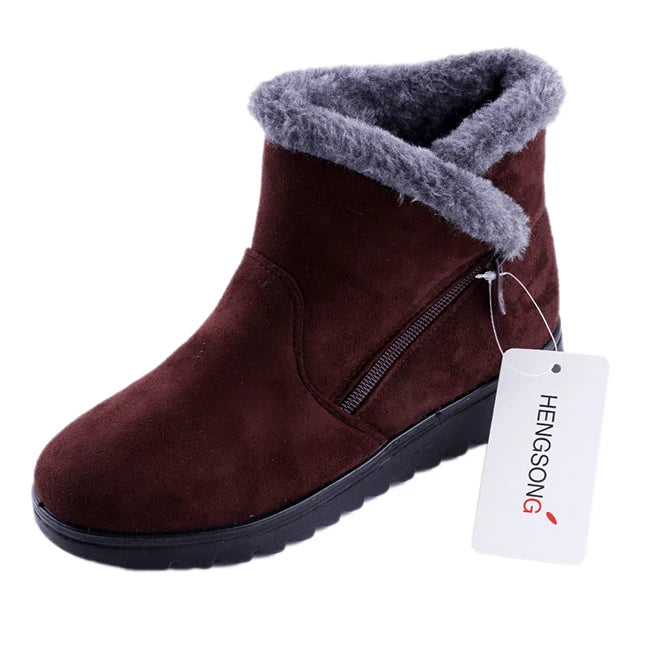 Bottines femme nouvelle mode imperméable à l'eau plate-forme compensée hiver chaud bottes de neige chaussures pour femme