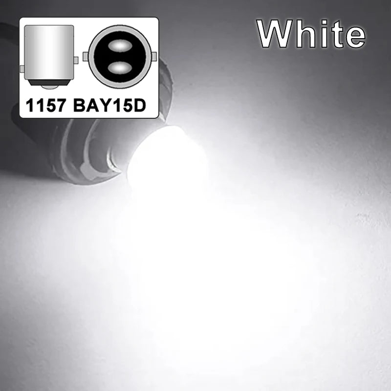 2/4/10 pieces P21/5W Ba15S 1156 LED bulb BAY15D 1157 turn signal 12V 7000K white Super bright car brake reverse parking lights
