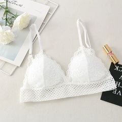 Bralette en dentelle florale pour filles, soutien-gorge Push Up sans fil, doux et Sexy, brassière intime, col en v, Lingerie féminine