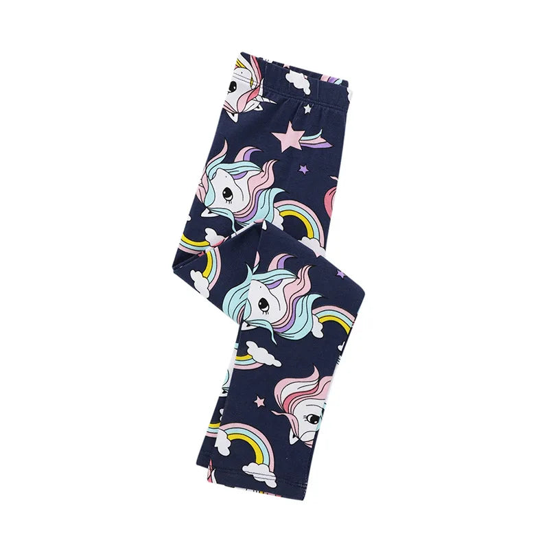 Girls' Leggings 100% Cotton Girl's Pants Girls' Skinny Pants Cartoon Print Pattern Children's Leggings Pants KF083