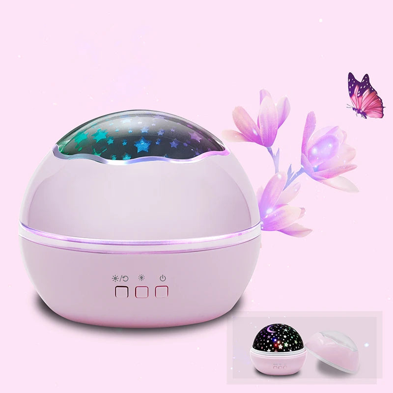 Veilleuse pour enfants 360 °   Projecteur de veilleuse étoilée rotatif pour bébé, projecteur de vagues d'océan pour décoration de chambre d'enfants