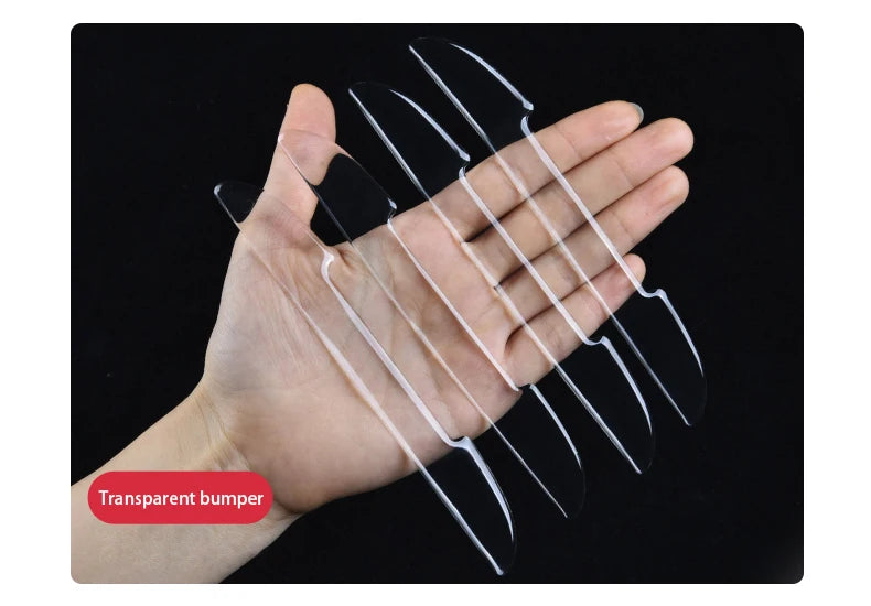 Transparent anti-collision protection bar stickers for car doors, rearview mirror covers, and side edge protection strips