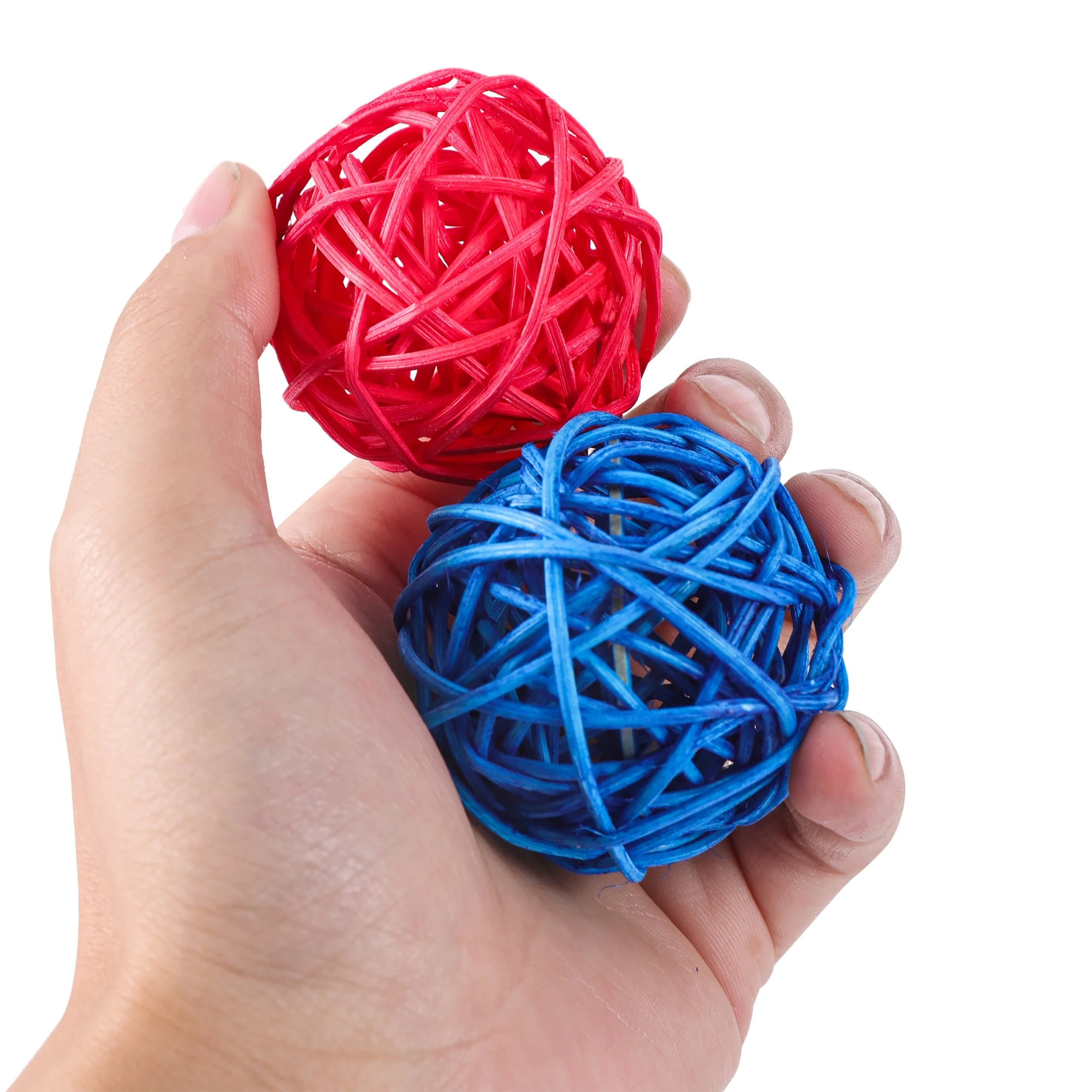 Jouets pour oiseaux pour animaux de compagnie jouets à mâcher oiseau balle en rotin jouet pour perroquet perruche perruche calopsitte à mâcher jouets pour perroquet Cages jouets 5 pièces